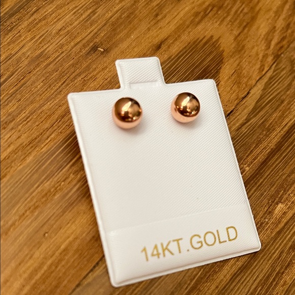 Authentic 14KT Rose Gold Ball Earrings - Picture 3 of 7